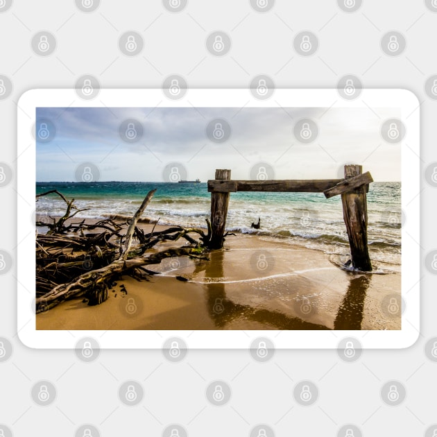 The Cattle Jetty, Observation Point, Point Nepean, Portsea, Mornington Peninsula, Victoria, Australia. Sticker by VickiWalsh